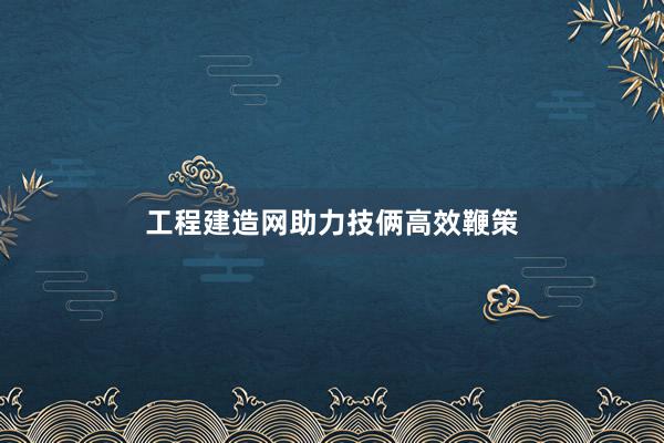 工程建造网助力技俩高效鞭策
