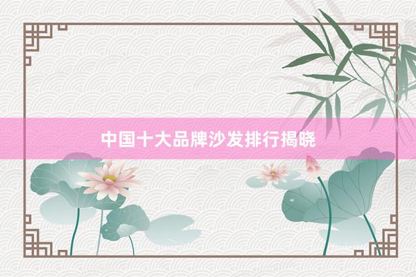 中国十大品牌沙发排行揭晓